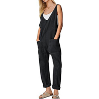 Canal 2025 décontracté sans manches ample Baggy salopette jean pantalon pulls avec poches pour femmes haut rouleau Denim combinaisons