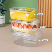 Boîte d'emballage alimentaire jetable en plastique transparent pour mini-mousse, pain et sandwichs - Vente en gros - Modèle Sunshine