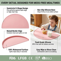Vente en gros de sets de table ronds en silicone pour bébé personnalisés, logo personnalisé, colorés, de qualité alimentaire, résistants aux taches, vaisselle pour enfants