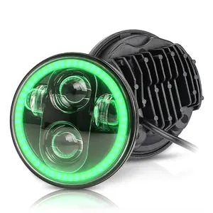 OVOVS אופנוע חלקי 12V 40W 575 led פנס להארלי דוידסון Dyna אופנוע 5.75 led פנס עם ירוק halo