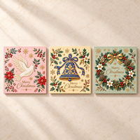 Ensemble de cartes de vœux de Noël multi-designs, cartes de Noël de luxe avec estampage à chaud doré, cartes de Noël florales en aquarelle pour offrir en cadeau