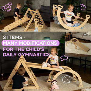 Wooden Climbing <b>Frame</b> Triangular Shape Versatile Indoor <b>Play</b> Structure For Children Gymnastics Training - Product Image 1