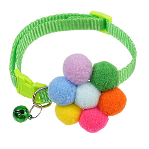 Ensemble collier et laisse en <span class=keywords><strong>mohair</strong></span> doux pour animaux <span class=keywords><strong>de</strong></span> compagnie, réglable avec étiquette d'identification, breloque clochette florale pour chats et petits chiens - Product Image 3