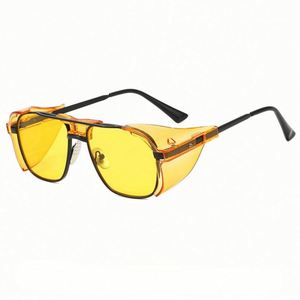 Lunettes de soleil carrées Steampunk pour hommes et femmes, nouvelle mode rétro, UV400, couleur bonbon, Punk, 2020 - Product Image 3