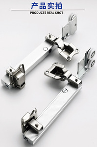 Quincaillerie de porte coulissante pliante à deux battants et quatre portes en aluminium, design moderne argenté, à fermeture douce, à pousser-tirer, pour armoire - Product Image 3