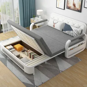 Moderno soggiorno mobili divano letto moderno tessuto pratico deposito opzionale divano pieghevole funzionale divano