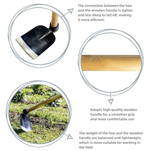 Hache de jardin en acier forgé pour ferme avec manche en bois pour travaux de jardinage - Product Image 4