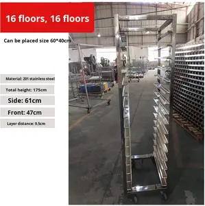 Troli Panggang Baja Anti Karat 16/32 Loyang dengan Rak Pendingin Tahan Lama untuk Trailer Makanan Bertenaga Listrik Hotel - Product Image 5