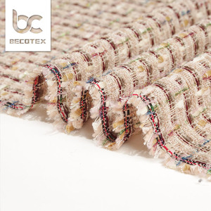Tissu de robe <span class=keywords><strong>fantaisie</strong></span> en laine tweed jacquard français, couleur cordon, vente chaude 2026 - Product Image 3