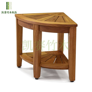 Kaiser Solid Wood Bathroom <b>Corner</b> Stool 45x40x40cm With Storage <b>Rack</b> Waterproof Non Slip <b>Shower</b> Seat - Product Image 4