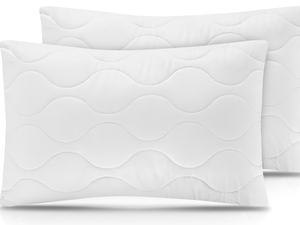 Ensemble de coussins Gentle North (40x60cm) - 2 coussins et couvre-lit avec fermeture éclair, rembourrage à motif ondulé, certifié <span class=keywords><strong>EcoTex</strong></span>, lavable en machine à 60°C, blanc - Product Image 1