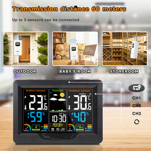 Station météo numérique couleur thermomètre hygromètre Phase de lune Snooze réveil baromètre décor à la maison Station météo intelligente - Product Image 2