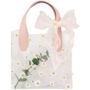 PVC tote ins Little Daisy wedding candy handbag transparent gift bag Net celebrity hand carry ins handbag plastic tote Bag