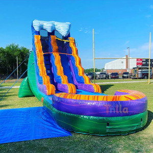 Toboggan aquatique gonflable bleu de qualité supérieure et piscine, adapté aux <span class=keywords><strong>activités</strong></span> de château gonflable en plein air pour enfants et familles - Product Image 1