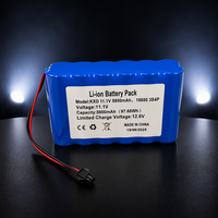 Baterai Lithium Khusus Pencahayaan Panggung Berkualitas Tinggi OEM Pin ICR18650 3S4P 12.6V 10.4AH 8800mAh untuk Lampu Sorot S6