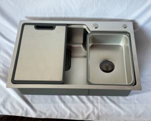 Évier rectangulaire à montage sous plan Leimanxi, design moderne, fait à la main, évier simple, robinet personnalisable, épaisseur personnalisable, modèle 6845B SUS, cuisine - Product Image 3