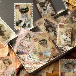 60 Pcs/pack Vintage <b>Paper</b> Stickers Scrapbooking Netbook Stamp Student Promotional Gifts Party Favor Phone Case DIY Decoration - Product Image 3