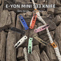 Couteau pliant E-Yon Mini 533 TYZ388 avec manche en nylon et fibre de verre industriel |   Couteau de camping OEM à lame drop point en acier 5Cr15Mov