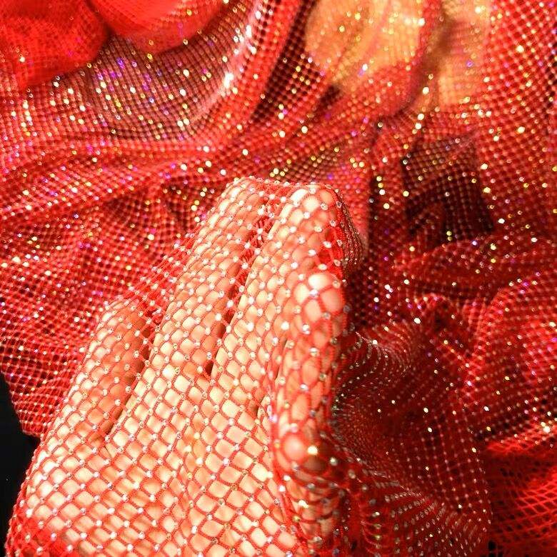 Maille rouge + cristal ab