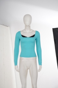T-shirt à manches longues pour femmes, faux deux pièces, col carré, garniture en dentelle, coupe ajustée, haut court en tricot, décontracté, style Y2K, basique, streetwear - Product Image 6