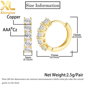 Pendientes de lujo personalizados para mamá con circonitas cúbicas amarillas y logotipo personalizado, aretes de oro con circonitas. - Product Image 3