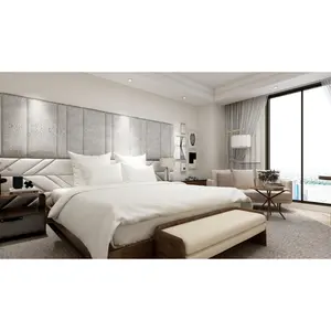 현대적인 스타일 새로운 디자인 호텔 가구 제조 도매 아파트 침실 세트 사용자 정의 환대 룸 케이스 상품