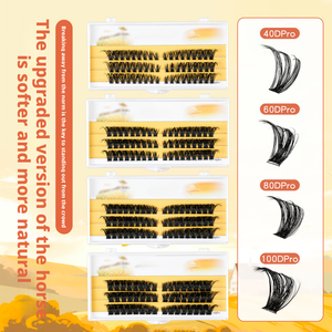 Cils en grappes réutilisables pré-collés 3D multicouches en cheveux synthétiques, véganes, sans cruauté, marque privée, longue durée 5-7 jours, imperméables - Product Image 5