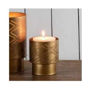 Handmade Lead Free Iron Art Votive <b>Set</b> of 3 Black Gold Metal Wax <b>Candle</b> Holders Relighting Feature Christmas Easter Home Decor - Product Image 6