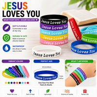 Bracelets en silicone chrétiens, Dieu t'aime, bracelets religieux
