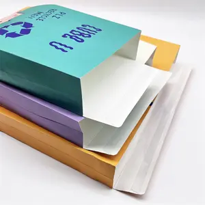 Ingrosso di alta qualità buste piatte espandibili riciclabili in cartone Kraft di carta Mailer posta avvolge con striscia di strappo