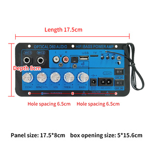 لوحة مكبر صوت D60-OP بتقنية البلوتوث 5.0 مع وحدة ميكروفون مزدوجة ومضخم صوت، وحدة ستيريو HIFI ثنائية القناة، مكبر صوت صغير للسيارة يعمل بجهد 12 فولت و24 فولت تيار مستمر - Product Image 5