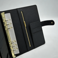 Carnet personnalisé en gros avec logo, classeur à 6 anneaux pour budget, format A5 A4, en cuir PU grainé, pour bureau et école