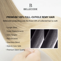 Bellecode Cheveux chinois double trame, pointes en kératine I Tip, 100% cheveux humains vierges Remy, fusion, couleur blond doré clair pour salon