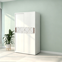 Armoire de rangement métallique pour vêtements, armoire en acier imprimée, armoire de chambre moderne en métal, armoire à vêtements en fer (Lemari Pakaian Besi)
