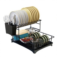 Égouttoir de cuisine double niveau en métal Daifa, moderne et minimaliste, détachable, avec support de rangement pour baguettes