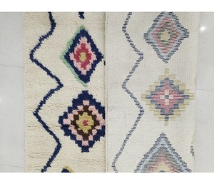 Custom Hand-Knotted Moroccan Area Rug Set with Square Floor Cushions – Wool Silk Blend Geometric Soft Durable Artisan <b>Carpet</b> - Product Image 1