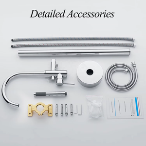 Robinet de <span class=keywords><strong>baignoire</strong></span> autoportant Sembowell <span class=keywords><strong>en</strong></span> laiton, robinet de <span class=keywords><strong>baignoire</strong></span> à montage au sol avec douchette, finition or rose, ensemble de mitigeur de <span class=keywords><strong>baignoire</strong></span> - Product Image 6