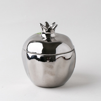YUANWANG Velas Pot Bougie galvanoplastie bocaux de Bougie de luxe en céramique de pomme avec couvercle pour décoration de Festival de mariage