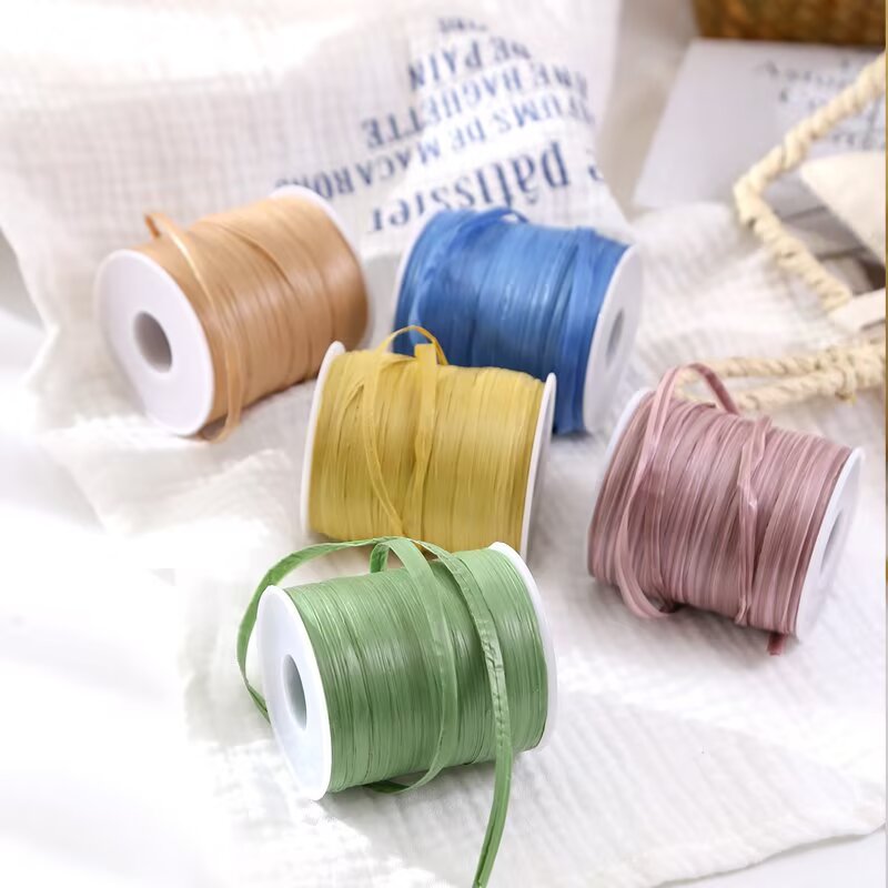 plastic raffia yarn gold