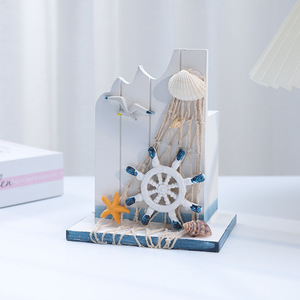 Portalápices de Estilo Mediterráneo Mystic Arts, Organizador de Escritorio con Temática Oceánica, Artesanía en Madera, Regalo - Product Image 1