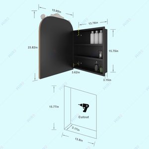 <strong>Vintage</strong> Arched Bathroom <strong>Medicine</strong> <strong>Cabinet</strong> with Mirror, Hand-Painted Flower on Aluminum Frame Art Decor <strong>Medicine</strong> <strong>Cabinets</strong> - Product Image 3