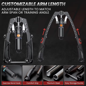 Twister hydraulique 2 en 1, 22-440 livres, entraîneur de force des bras en acier réglable, roue à roulettes pour exercices corporels, entraînement à domicile, main - Product Image 3