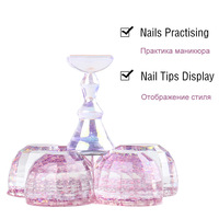 Support magnétique pour faux-ongles, accessoire pour manucure, look en cristal, design fleurs, diamants, en acrylique, 10 pièces