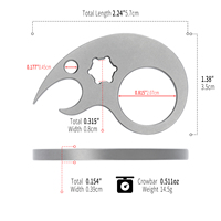 TGZUO Herramienta de Bolsillo de Titanio Mecanizada por CNC, Llavero Multiusos 4 en 1 con Barra de Palanca, Anillo para Dedo, Juguete Antiestrés y Llave Métrica