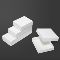 Boîte cadeau tiroir en carton blanc carré avec couvercle Ciel et Terre, personnalisable avec logo imprimé