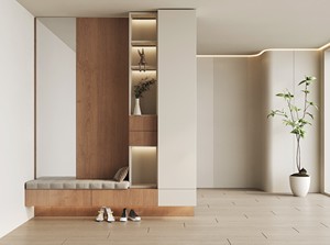 Best Selling Mid-century Style Mud Cabinet Storage Cabinet for Entry Customized High-end Wardrobe Design MDF <strong>Closet</strong> - Product Image 3