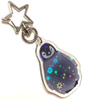 Porte-clés porte-clés en acrylique époxy pailleté dessin animé clair personnalisé personnalisé en gros