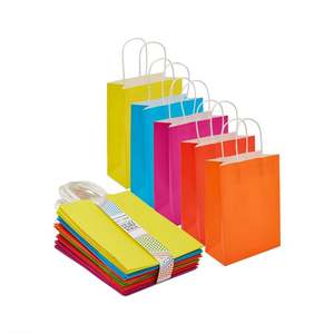 Sacs en papier kraft promotionnels en gros KM avec poignées, couleurs et tailles personnalisées pour l'emballage alimentaire/vêtements - Product Image 1