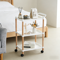 Table basse mobile moderne à 3 niveaux en bois et PP, écologique, étanche, avec support, pour la cuisine