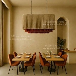 Abat-jour suspendu en macramé personnalisé couvercle de lampe abat-jour grand projet Restaurant hôtel bohème décoration Villa décor EH2507012 - Product Image 5